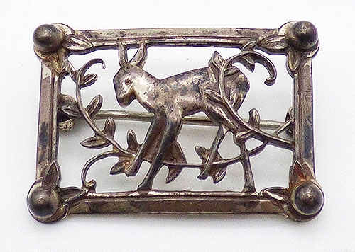 Figural Jewelry - Animals - Coro Norseland Sterling Fawn Brooch