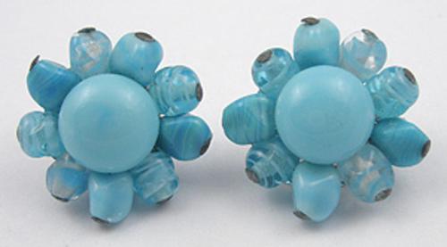 Earrings - Aqua Glass Bead Earrings