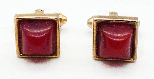 Men's Jewelry - Red Sugarloaf Glass Cufflinks