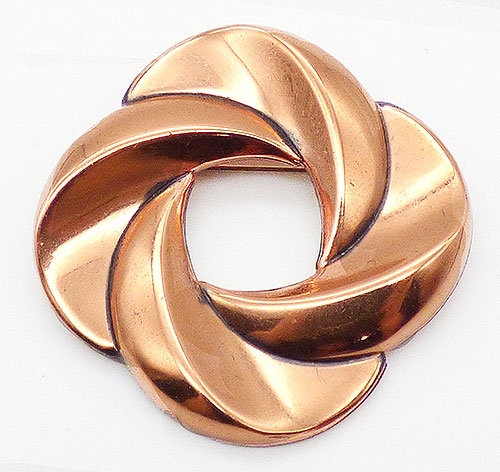 Copper Jewelry - Renoir Copper Vortex Brooch