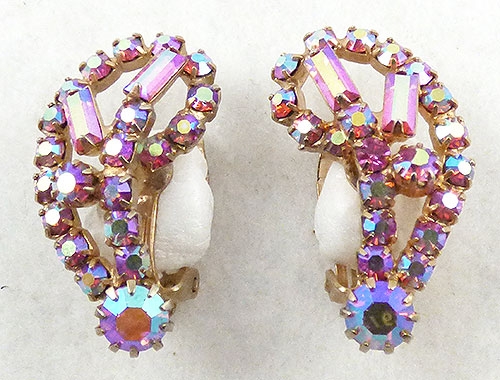 Earrings - Pink Aurora Rhinestone Earrings