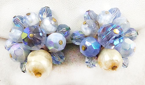 Spring Pastel Jewelry - Light Blue Crystal Bead Earrings