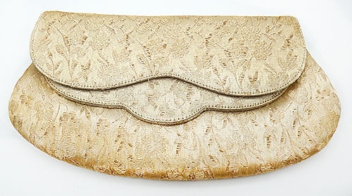 Newly Added Gold Floral Damask Clutch Purse