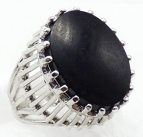 Misc. Signed A-F - Aurora Jewelry Co Tall Onyx Ring