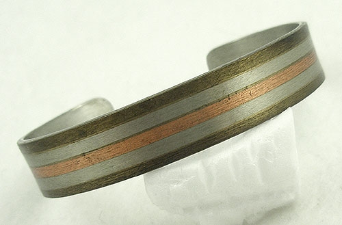 Mid-Century Modern - Mexican Metales Casados Cuff Bracelet