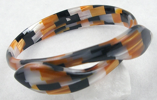 Bracelet Jonc Vintage Lea Stein - Ancien Et En Bon état - Bijou Rétro Collector