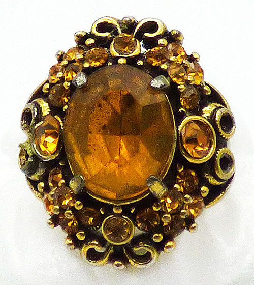 Hollycraft - Hollycraft Topaz Rhinestone Ring