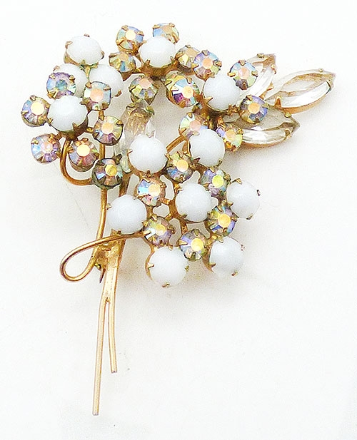 Brooches - Juliana White Floral Bouquet Brooch