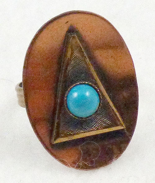 Copper Jewelry - Copper and Faux Turquoise Ring