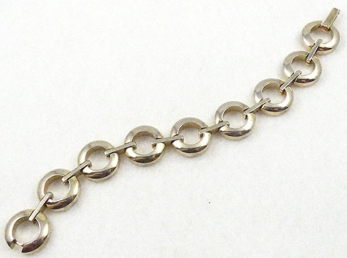 Mid-Century Modern - Modernist Silver Circles Bracelet