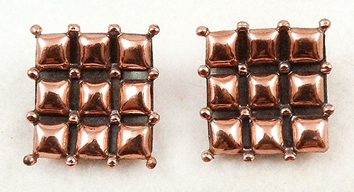 Copper Jewelry - Renoir Copper Squares Earrings