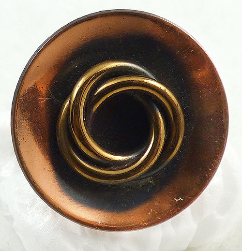 Copper Jewelry - Modernist Copper and Brass Ring