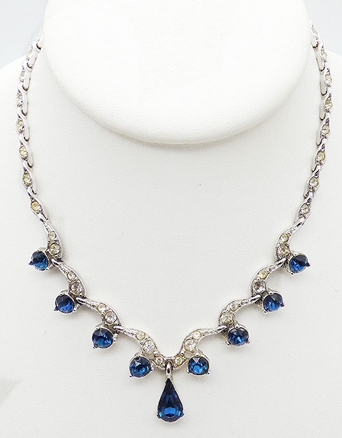 Necklaces - Bogoff Sapphire Rhinestone Necklace