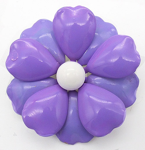 Pantone Color of the Year 2022 - Purple Enamel Flower Power Brooch