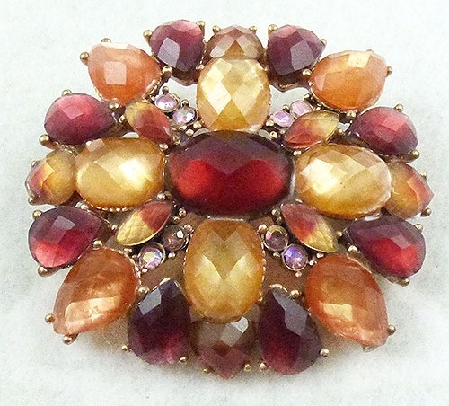 Misc. Signed A-F - Liz Claiborne Faceted Stone Brooch