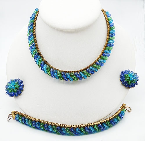 Hobé - Hobé Blue Green Aqua Beads Parure