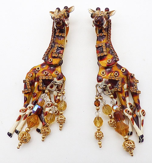 Figural Jewelry - Animals - Lunch at the Ritz Giraffes Earrings