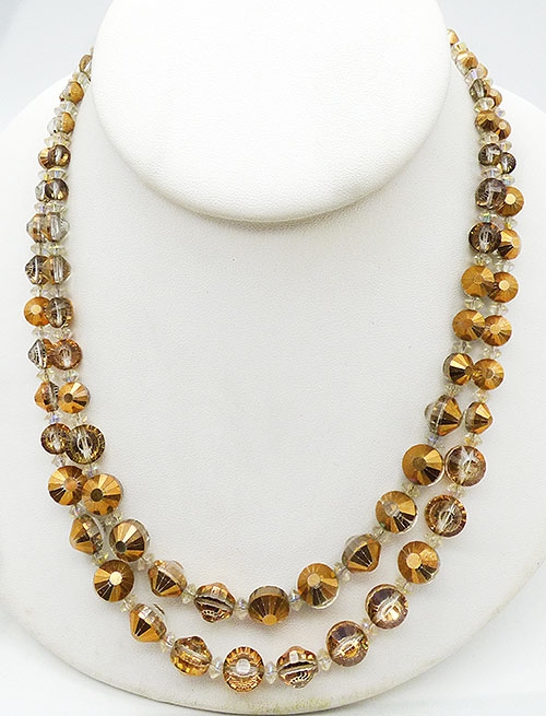 Hobé - Hobé Gold Arum Crystal Bead Necklace