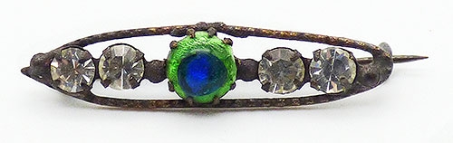 Brooches - Peacock Eye Glass Collar pin