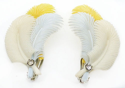 Japan - Japan Lightweight Plastic Feather Earrings