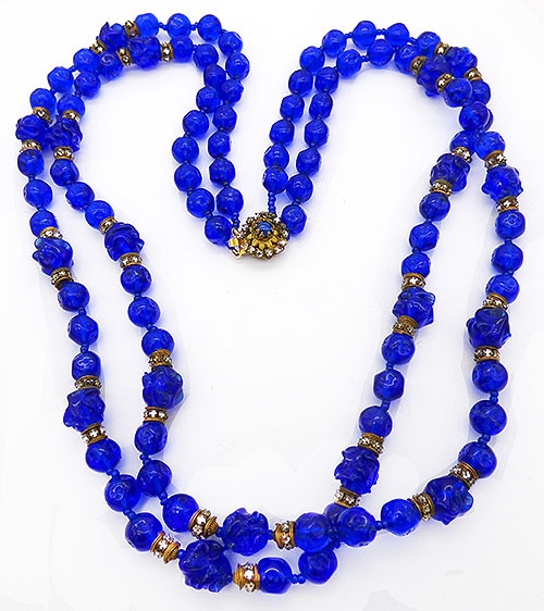 ❤*︎様 MIRIAM HASKELL ブルービーズ ネックレス Miriam Haskell Blue