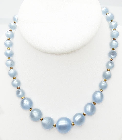 Newly Added Coro Icy Blue Moonglow Bead Necklace