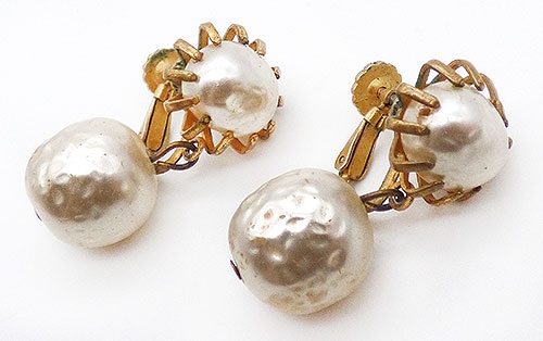 Newly Added Miriam Haskell Pearl Drop Earrings