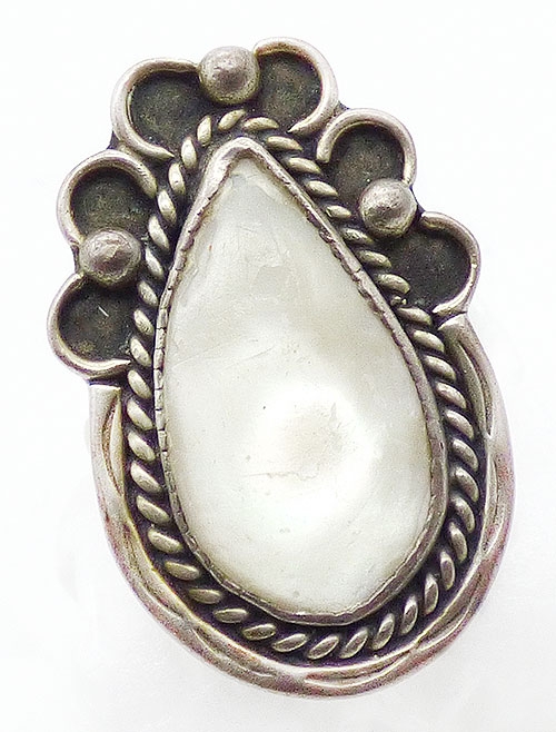 Natural Shell - Navajo Sterling Mother-of-Pearl Ring