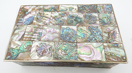 Natural Shell - Mexican Inlaid Abalone Rosewood Trinket Box