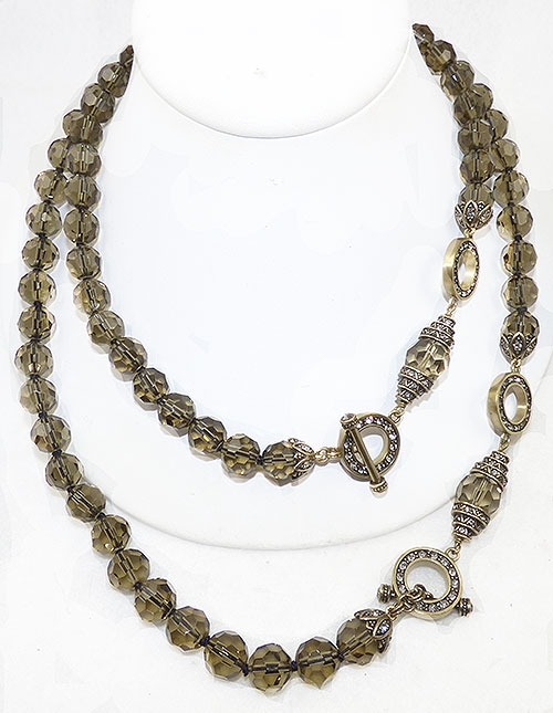 Collectible Contemporary - Heidi Daus Black Diamond Crystal Toggle Necklaces