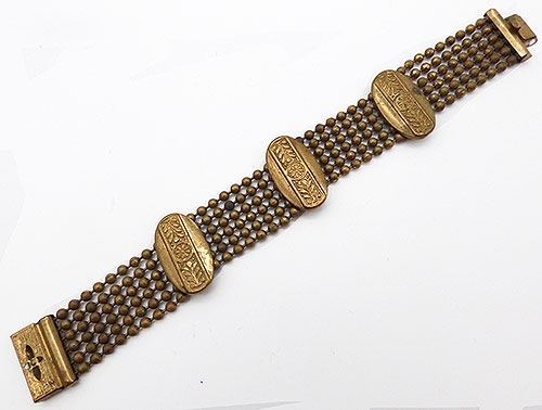 Trend 2022: Chunky Chains - Art Deco Brass Ball Chain Bracelet