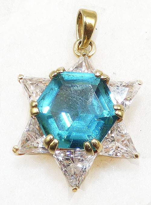 Jewish Jewelry/Judaica - Blue Topaz Star of David Pendant