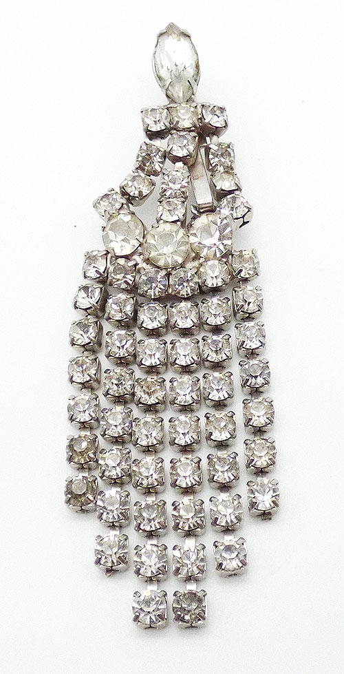 Misc. Signed G-L - Kendall and Marcus Rhinestone Fringe Brooch