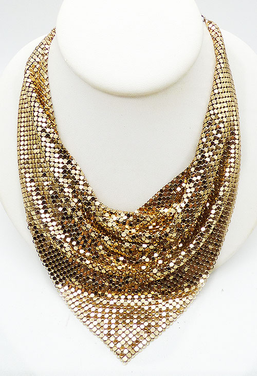 Newly Added Gold Tone Mesh Scarf Necklace