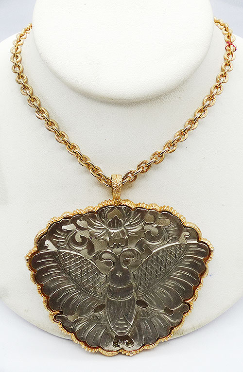 Newly Added Kenneth Lane Giant Moth Pendant Necklace