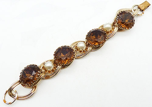 Bracelets - Kafin Mink Rhinestone Faux Pearl Bracelet