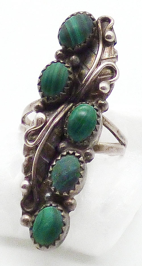 Semi-Precious Gems - Navajo Sterling Malachite Ring