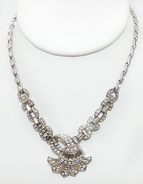 Art Deco - Art Deco Cler Rhionestone Necklace