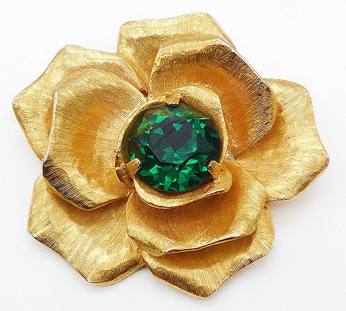 Trend Fall Winter: Big Blooms Jewelry - Van S. Authentics Gold Flower Brooch