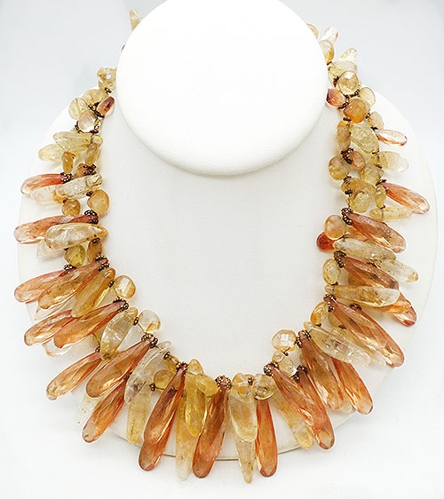 Newly Added Siman Tu Citrine Icicle Necklace