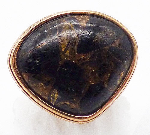 Semi-Precious Gems - Barse Black and Gold Matrix Ring