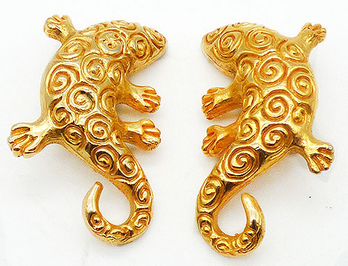 Newly Added Dominique Aurientis Gold Lizard Earrings