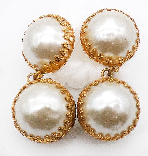 Pearl Jewelry - Simulated Mabé Pearl Drop Earrings