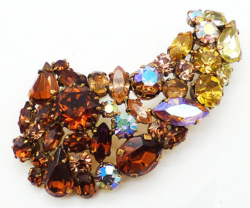 Newly Added Austria Topaz Rhinestones Ombré Brooch