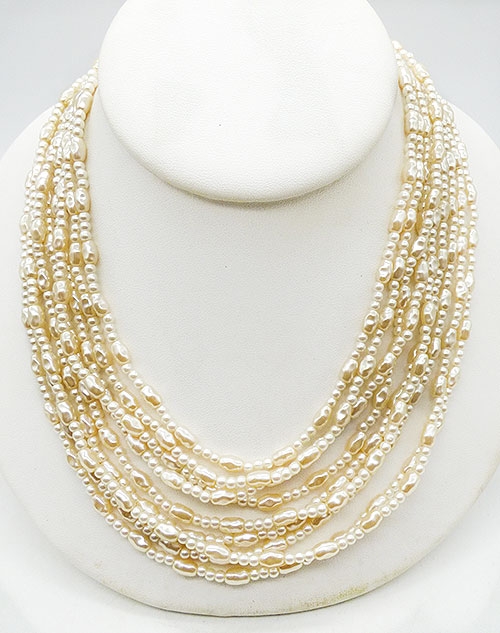 Newly Added Napier 9-Strand Faux Pearl Necklace