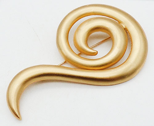 Brooches - Anne Klein Matte Gold Spiral Brooch