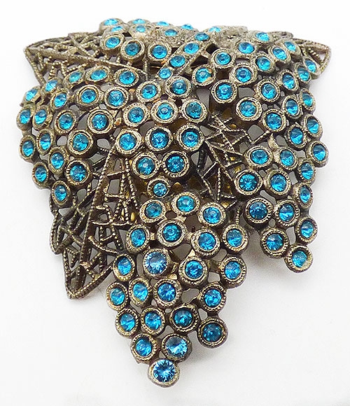 Newly Added Turquoise Rhinestone Grapes Dress Clip