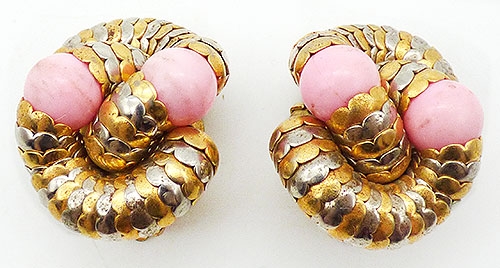 Newly Added Serpentine Knot Pink Bead Earrings