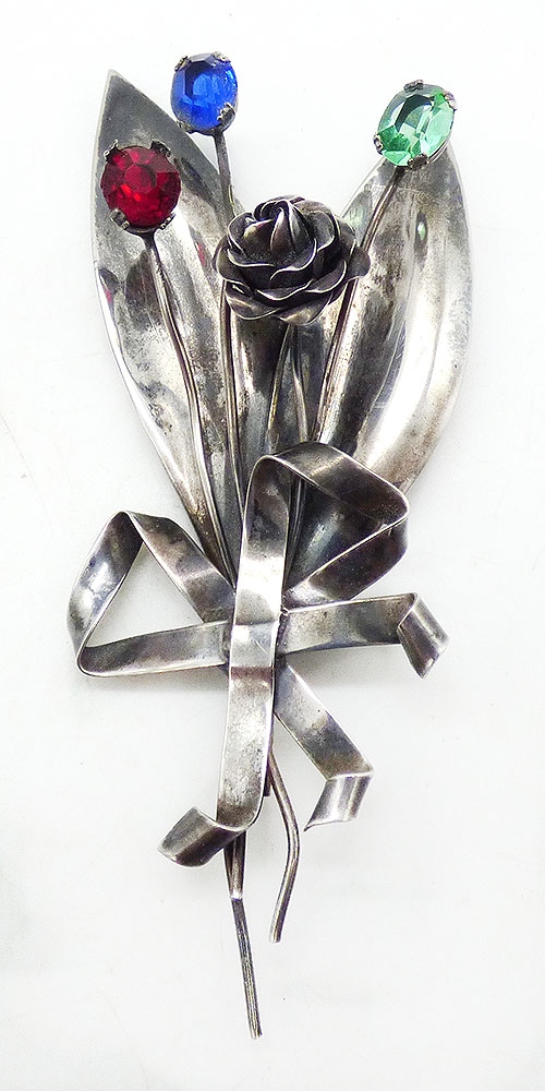 Sterling Silver - Coro Sterling Floral Bouquet Brooch