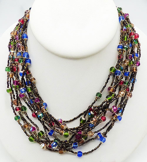 Necklaces - Vendome Multi-Colored Glass Beads Necklace